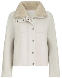 Brunello Cucinelli - Handgefertigte Jacke Aus Schurwolle Und Kaschmir Mit Abnehmbarem Shearling-Einsatz - Lyst