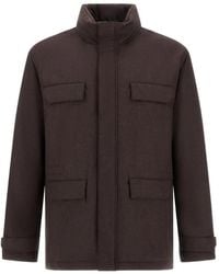 Herno - Chaqueta Estilo Militar De Franela - Lyst
