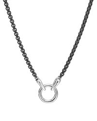 David Yurman - Collana Box Chain Con Pendente Liscio (2,7Mm) - Lyst