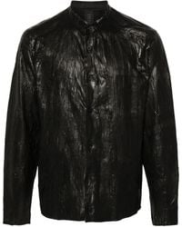 Transit - Crinkled Leather Shirt - Lyst