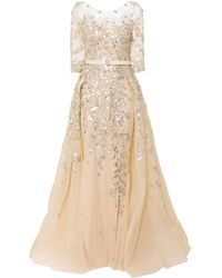 Saiid Kobeisy - Beaded Tulle Belted Gown - Lyst