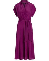 Ralph Lauren - Belted Midi Dress - Lyst