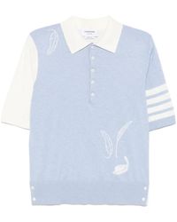 Thom Browne - 4-Bar Stripe Cotton Polo Shirt - Lyst