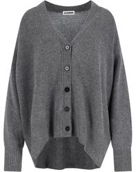 Jil Sander - Cardigan Con Bottoni E Scollo A V - Lyst