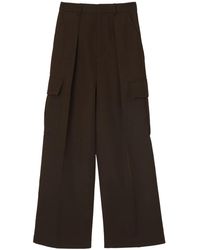Burberry - Wide-Leg Wool Cargo Trousers - Lyst
