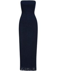 Oscar de la Renta - Strapless Tweed Midi Dress - Lyst