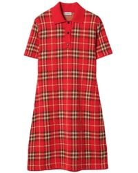Burberry - Geruite Polo Blousejurk - Lyst