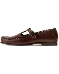 Hereu - Alcover Supple Shiny Braided T-Bar Loafers - Lyst