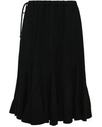 Yohji Yamamoto - Gerüschter Rock mit Kordelzug - Lyst