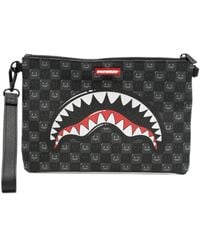 Sprayground - Shark Mouth Checkered Clutch Bag - Lyst