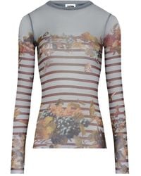 Jean Paul Gaultier - Fitted Long-Sleeve Top With Floral - Lyst