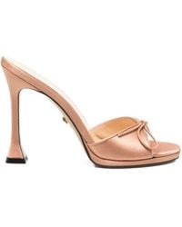 Mach & Mach - Little Plateau Bow-Detail Heeled Sandals - Lyst