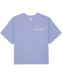 Sporty & Rich - Italic Logo Cropped Cotton T-shirt - Lyst