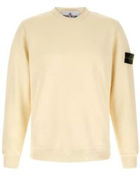 Stone Island - 6100049 Brushed Organic-Cotton Fleece Regular-Fit Crew-Neck Sweatshirt With Ribbed Inserts - Lyst
