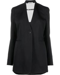 Jil Sander - Blazer Sans Revers À Simple Boutonnage - Lyst