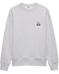 MSGM - Sweat À Logo Brodé - Lyst