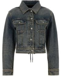 McQueen - Lace-Up Denim Jacket - Lyst