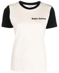 Wales Bonner - T-shirt morning bianco ivory in cotone - Lyst