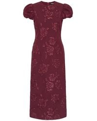 ROTATE BIRGER CHRISTENSEN - Jacquard Midi Puffy Dress Dark - Lyst