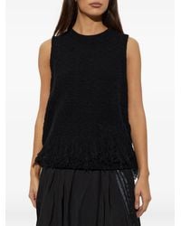Y-3 - Knitted 3-Stripes Fringy Vest - Lyst