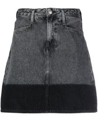 Calvin Klein - Two-tone Denim Mini Skirt - Lyst