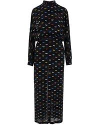 Fiorucci - Lips-Print Long-Sleeve Midi Dress - Lyst