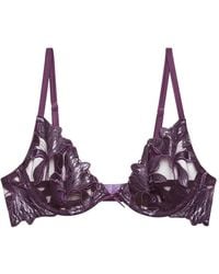 Fleur du Mal - Lily Embroidery Demi Bra - Lyst