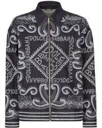 Dolce & Gabbana - Logo-Print Cotton Shirt Jacket - Lyst