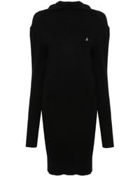 Vivienne Westwood - Geribbelde Mini-jurk Met Geborduurd Logo - Lyst