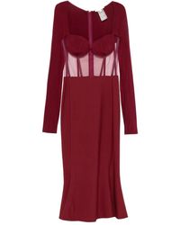 Nensi Dojaka - Midi-Jurk Met Mesh Vlak - Lyst