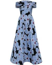 Rebecca Vallance - Georgina Floral-embroidered Midi Dress - Lyst