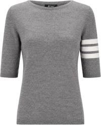 LA ROSE - Stripe-Detail Merino Wool Sweatshirt - Lyst