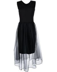 JNBY - Sleeveless Tulle-Panel Dress - Lyst