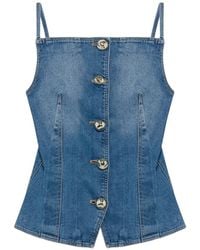 Jonathan Simkhai - Junie Studded Denim Top - Lyst