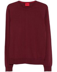 BOSS - Crew-Neck Wool Sweater - Lyst