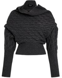 A.W.A.K.E. MODE - Cable-Knit Off-Shoulder Sweater - Lyst