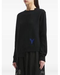 Y's Yohji Yamamoto - Asymmetric-Hem Crew-Neck Sweater - Lyst