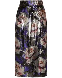 Dolce & Gabbana - Sequin Floral Skirt Clothing - Lyst