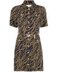 MICHAEL Michael Kors - Chain-link Print Shirt Dress - Lyst