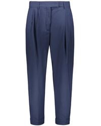 Moorer - Pleated Turn-Up Trousers - Lyst
