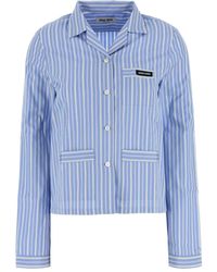 Miu Miu - Gestreept Blouse Met Zak - Lyst