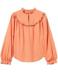 Twinset - Linen Blend Blouse With Ruffles - Lyst