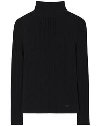 Tory Burch - Logo-embroidered High-neck Jumper - Lyst