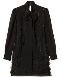 Twinset - Short Georgette Dress With Embroidery - Lyst