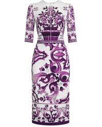 Dolce & Gabbana - Maiolica' Print Dress - Lyst