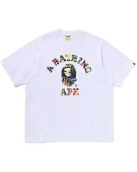 A Bathing Ape - T-Shirt Multi Logo College À Manches Courtes - Lyst