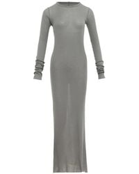 Rick Owens - Long-Sleeve Ribbed Maxi Dress - Lyst