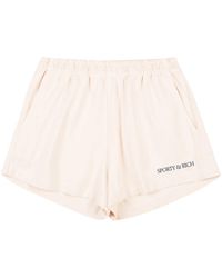 Sporty & Rich - H&w Club Cotton Mini Shorts - Lyst