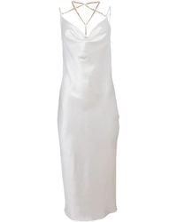 Fleur du Mal - Zijden Midi-Jurk Met Kettingbandje - Lyst