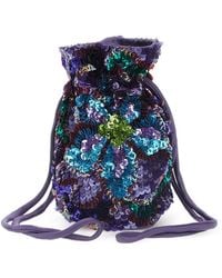 P.A.R.O.S.H. - Gla Beuteltasche Mit Floraler Paillettenstickerei - Lyst